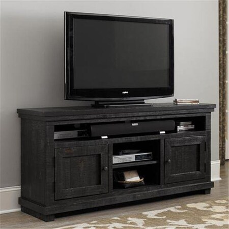 Progressive Furniture Progressive Furniture P612E-64 Willow Casual Style 64 in. Media Console Table; Distressed Black P612E-64